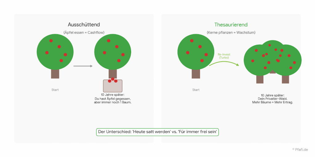 Ausschüttend und Thesaurierend Unterschied Beispiel BIld